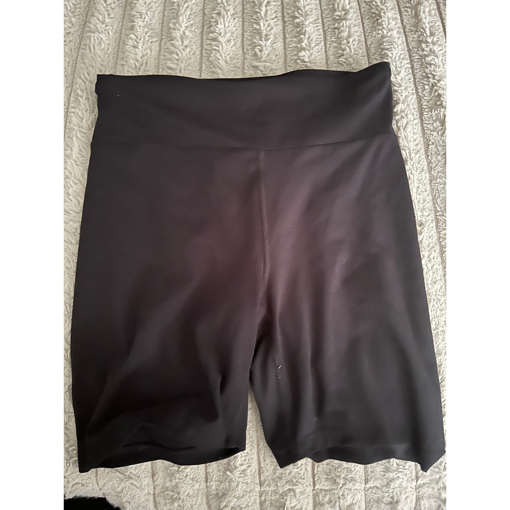 Balance Collection Womens High Waisted Biker Shorts Black Activewear Large
